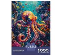 1000 Piece Jigsaw Puzzle for Adults Ocean Life Octopus Art Print Puzzles for Adults Family Game A Work of Art Unique Gifts for Birthday And Christmas 70x50cm/1000pcs