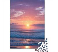 1000 Piece Jigsaw Puzzle for Adults, Ocean Sunset with Waves And Clouds, 70x50cm/1000pcs, Thoughtful Gift Idea, Winter Home Activity And Evening Downtime