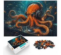 1000 Piece Jigsaw Puzzle for Adults, Octopus with Headphones | For longer puzzle sessions, this adult jigsaw puzzle with 1000 pieces keeps the challenge engaging over a longer puzzle.