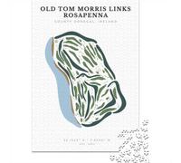 1000 Piece Jigsaw Puzzle for Adults, Old Tom Morris Links Rosapenna Map