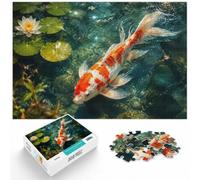 1000 Piece Jigsaw Puzzle for Adults, Orange and White Koi Fish | For a calm Advent activity: Adult jigsaw puzzle with 1000 pieces; for winter leisure at home with the complete challenge to.
