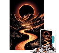 1000 Piece Jigsaw Puzzle for Adults Orange River Through Mountains with Eclipse Challenging To Complete But Fun And Humorous Relaxing Games for Ages 14 And over (38x26cm)