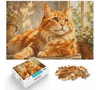 1000 Piece Jigsaw Puzzle for Adults, Orange Tabby Cat Portrait Illustration | For adult puzzle fans: Adult jigsaw puzzle with 1000 pieces; with the complete challenge to keep the challenge engaging.