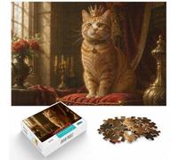 1000 Piece Jigsaw Puzzle for Adults, Orange Tabby Cat Queen | For winter days with time to puzzle, this adult jigsaw puzzle with 1000 pieces offers a longer activity for the holidays.