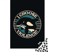 1000 Piece Jigsaw Puzzle for Adults, Orca I Choose Violence, 70x50cm/1000pcs, Idea, Relaxing Home Activity And Family Time at Home