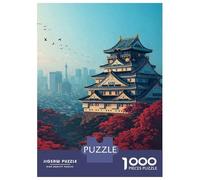 1000 Piece Jigsaw Puzzle for Adults Osaka Castle with Red Maple Trees Jigsaw for Adults Family Game Difficult Challenge Birthday And Unique Gifts 38x26cm/1000pcs