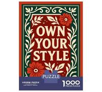 1000 Piece Jigsaw Puzzle for Adults, Own Your Style Floral Art Artwork, Premium Puzzle Challenge, Gift for Adults, Precision Cut Pieces, 70x50cm/1000pcs