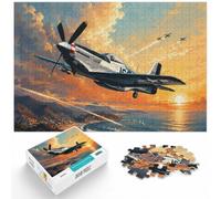 1000 Piece Jigsaw Puzzle for Adults, P51 mustang plane | For free time at home: Adult jigsaw puzzle with 1000 pieces offers a rewarding way to unwind at home.