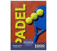 1000 Piece Jigsaw Puzzle for Adults, Padel Art with Balls And Racket Artwork, Mindfulness Activity, Perfect, Premium Thick Cardboard, 38x26cm/1000pcs