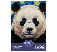 1000 Piece Jigsaw Puzzle for Adults Panda in Starry Night Style Puzzles for Adults Fun Games Precision Cutting Difficult And Challenge 38x26cm/1000pcs