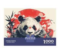 1000 Piece Jigsaw Puzzle for Adults Panda with Bamboo And Red Sun Jigsaw Toy Wall Decor Difficult Hard Unique Gifts for Birthday And Christmas 70x50cm/1000pcs