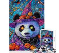 1000 Piece Jigsaw Puzzle for Adults Panda's Halloween Magic- Impossible Game Staycation Kill Time Educational Toy Enhance Love between Couples (38X26cm)