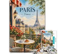 1000 Piece Jigsaw Puzzle for Adults, Paris Balcony View Eiffel Tower | For shared winter evenings: Adult jigsaw puzzle with 1000 pieces offers a longer activity for the holidays.