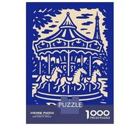 1000 Piece Jigsaw Puzzle for Adults Paris Carousel Illustration Jigsaw Toy Wall Decor Difficult Hard Unique Gifts for Birthday And Christmas 52x38cm/1000pcs