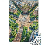 1000 Piece Jigsaw Puzzle for Adults Paris Cityscape Aerial View Puzzles for Adults Relaxing Games Pattern Assembly for Is Ideal As A Gift 70x50cm/1000pcs