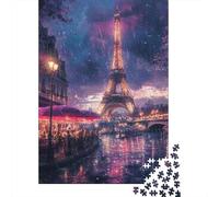 1000-Piece Jigsaw Puzzle for Adults, Paris Eiffel Tower Night, 52x38cm/1000pcs, Festive Gift Idea, Screen-Free Activity And Quiet Winter Weekends