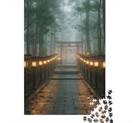 1000 Piece Jigsaw Puzzle for Adults, Path of Lanterns to the Torii Gate-1