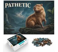 1000 Piece Jigsaw Puzzle for Adults, Pathetic Capybara on Stone Pedestal | For piece-by-piece progress: Adult jigsaw puzzle with 1000 pieces turns free time into a focused activity.