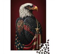 1000 Piece Jigsaw Puzzle for Adults, Patriotic Eagle with American Flag Drape, 70x50cm/1000pcs, Shared Puzzle Activity, Quiet Home Time And Weekend Downtime