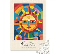1000-Piece Jigsaw Puzzle for Adults, Paul Klee Colorful Sun, 52x38cm/1000pcs, Smooth White Cardboard Pieces; for Relaxed Evenings at The Table