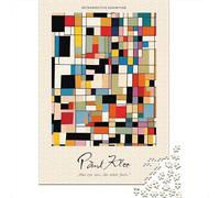 1000-Piece Jigsaw Puzzle for Adults, Paul Klee Modern Art, 52x38cm/1000pcs, Smooth White Cardboard Pieces; for Relaxed Evenings at The Table