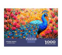 1000 Piece Jigsaw Puzzle for Adults Peacock In Paradise Adult Jigsaw Puzzle Toy Wall Decor Precision Cutting Unique Gifts for Birthday And Christmas 38x26cm/1000pcs