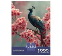 1000 Piece Jigsaw Puzzle for Adults Peacock Perched Among Cherry Blossoms Jigsaw Puzzle Toy Wall Decor Wall Decoration Difficult And Challenge 52x38cm/1000pcs