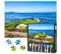 1000 Piece Jigsaw Puzzle for Adults Pebble Beach Golf Course California Scenic Coastal Wall Art Blue Sky Ocean View Landscape Puzzle 27.5x19.7 Inch Home Office Decor