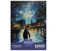 1000 Piece Jigsaw Puzzle for Adults Penguin Under Starry Sky Puzzles for Adults Fun Games Precision Cutting Difficult And Challenge 70x50cm/1000pcs