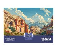 1000 Piece Jigsaw Puzzle for Adults Petra Jordan Vintage Poster Jigsaw for Adults Family Game Difficult Challenge Birthday And Unique Gifts 38x26cm/1000pcs