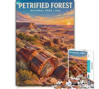 1000 Piece Jigsaw Puzzle for Adults, Petrified Forest National Park Poster | For the festive season: Adult jigsaw puzzle with 1000 pieces makes a thoughtful gift for adult puzzle fans.