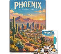 1000 Piece Jigsaw Puzzle for Adults, Phoenix Arizona Valley of the Sun | For a useful gift beyond Christmas Day, this adult jigsaw puzzle with 1000 pieces suits calm, screen-free leisure.