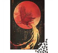 1000 Piece Jigsaw Puzzle for Adults, Phoenix Rising Red Moon