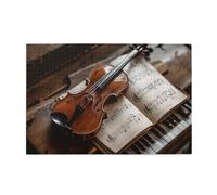 1000 Piece Jigsaw Puzzle for Adults,Piano Violin Music Notes, Puzzles with Letters on Back, Challenging Puzzle for Game Night Home Décor, 19.7 x 29.5