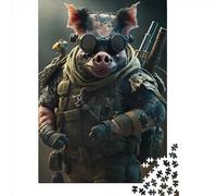 1000 Piece Jigsaw Puzzle for Adults Pig Troops Puzzles 1000 Pieces Wooden Board Jigsaw- Relax Puzzles Games-Brain Teaser Puzzle 1000pcs (75x50cm)