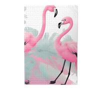 1000 Piece Jigsaw Puzzle for Adults,Pink Flamingo, Puzzles with Letters on Back, Challenging Puzzle for Game Night Home Décor, 19.7 x 29.5