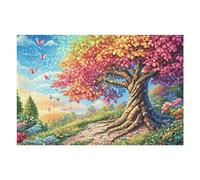 1000 Piece Jigsaw Puzzle for Adults Pink Flower Tree of Life 75x50cm Stress Relief Puzzle for Office Workers Great for After Work Unwind Relaxation Hobby Gift