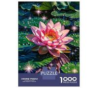 1000 Piece Jigsaw Puzzle for Adults Pink Lotus Flower on Water Jigsaw for Adults Hands-on Game Improve Memory Birthday And Unique Gifts 38x26cm/1000pcs