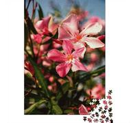 1000 Piece Jigsaw Puzzle for Adults, Pink Oleander Flowers in Bloom