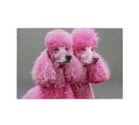 1000 Piece Jigsaw Puzzle for Adults,Pink Poodles Dogs, Puzzles with Letters on Back, Challenging Puzzle for Game Night Home Décor, 19.7 x 29.5
