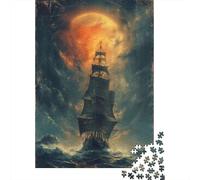 1000-Piece Jigsaw Puzzle for Adults, Pirate Ship Adventures, 52x38cm/1000pcs, Idea, Screen-Free Activity And Cosy Winter Evenings