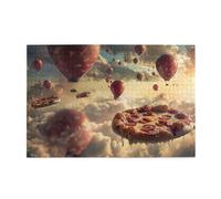1000 Piece Jigsaw Puzzle for Adults,Pizza in The Sky, Puzzles with Letters on Back, Challenging Puzzle for Game Night Home Décor, 19.7 x 29.5