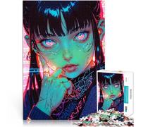 1000 Piece Jigsaw Puzzle for Adults Playful Anime Girl Neon Educational Game Challenge Toy deal as gifts for the whole family 26x38cm
