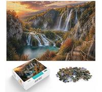 1000 Piece Jigsaw Puzzle for Adults, Plitvice Lakes National Park Waterfall | For after-work downtime: Adult jigsaw puzzle with 1000 pieces turns free time into a focused, screen-free activity.