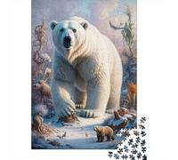 1000-Piece Jigsaw Puzzle for Adults, Polar Bear Ice King, 52x38cm/1000pcs, Shared Puzzle Activity, Quiet Home Time And Time Together