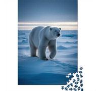 1000-Piece Jigsaw Puzzle for Adults, Polar Bear Walking on Ice, 70x50cm/1000pcs, Screen-Free Winter Activity, Home Relaxation And Time at Home