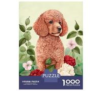 1000 Piece Jigsaw Puzzle for Adults Poodle Floral Portrait Adult Jigsaw Puzzle Toy Wall Decor Precision Cutting Unique Gifts for Birthday And Christmas 52x38cm/1000pcs
