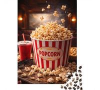 1000 Piece Jigsaw Puzzle for Adults, Popcorn and Soda Movie Night