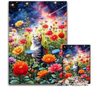 1000 Piece Jigsaw Puzzle for Adults Poppy Cat Wooden Puzzles for Home Decoration Gifts, Family Challenging Toy Perfect for Game Nights 50X75CM