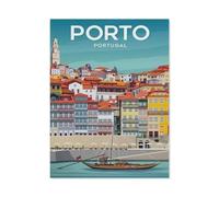 1000 Piece Jigsaw Puzzle for Adults，Porto Portugal Vintage Travel Poster，Wood Puzzle - for Adults Teens Educational Toys Gifts（75x50cm）-AK16